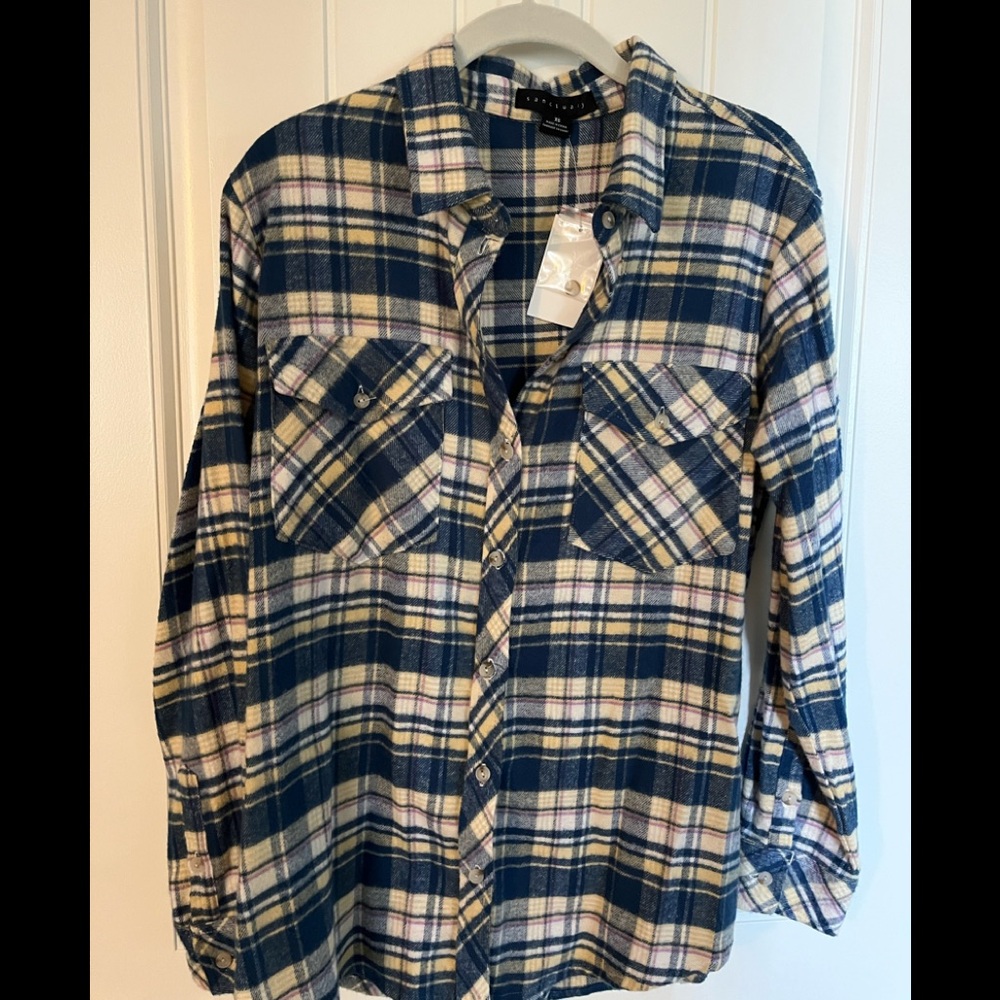 NWT Sanctuary Plaid Flannel Shirt Size XS